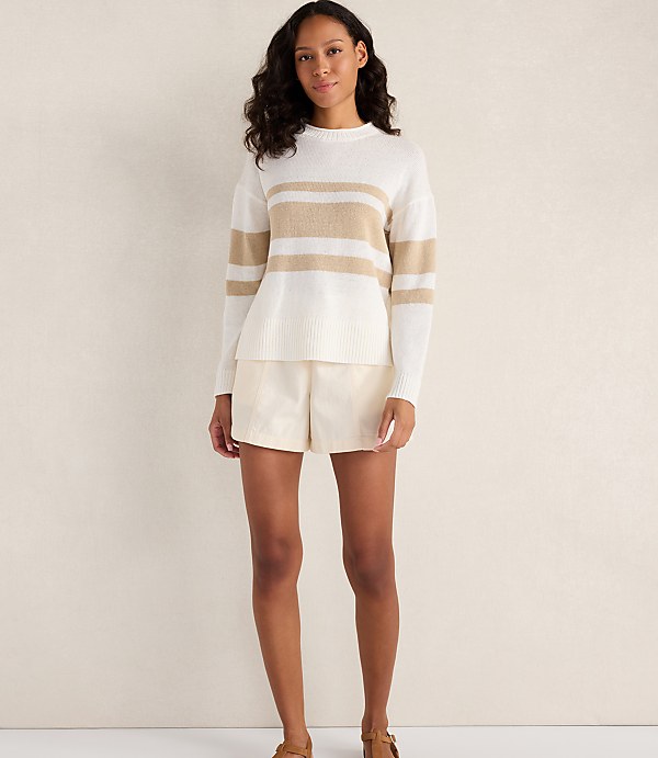 Haven Well Within Cotton Linen Stripe Roll Neck Sweater