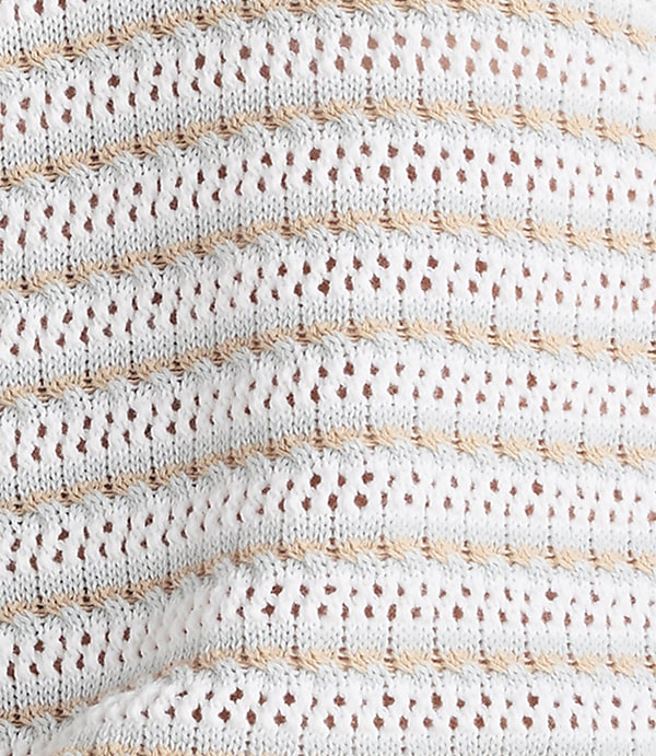 Haven Well Within Organic Cotton Stripe Mixed Stitch Johnny Collar Sweater