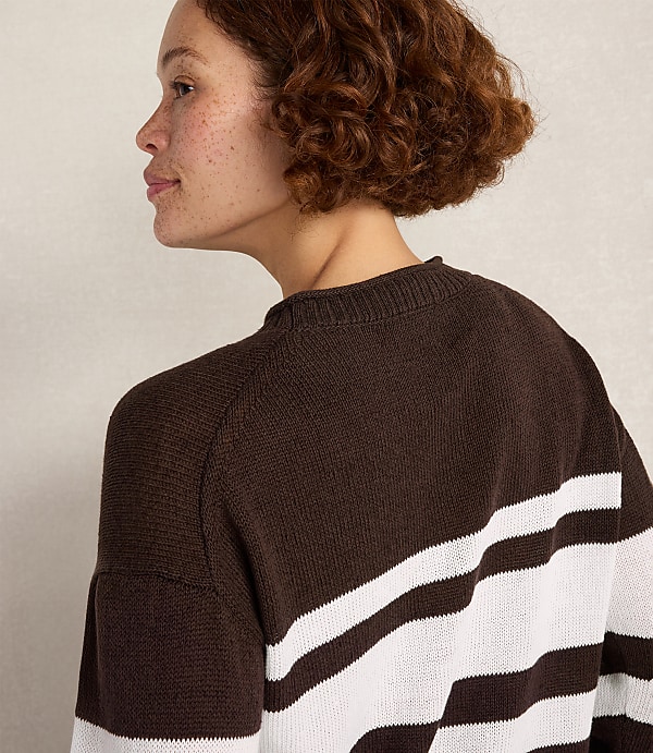 Haven Well Within Cotton Linen Stripe Roll Neck Sweater
