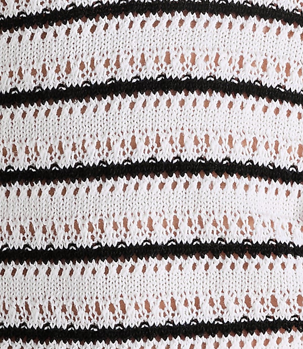 Haven Well Within Linen Cotton Blend Striped Open Stitch Hoodie
