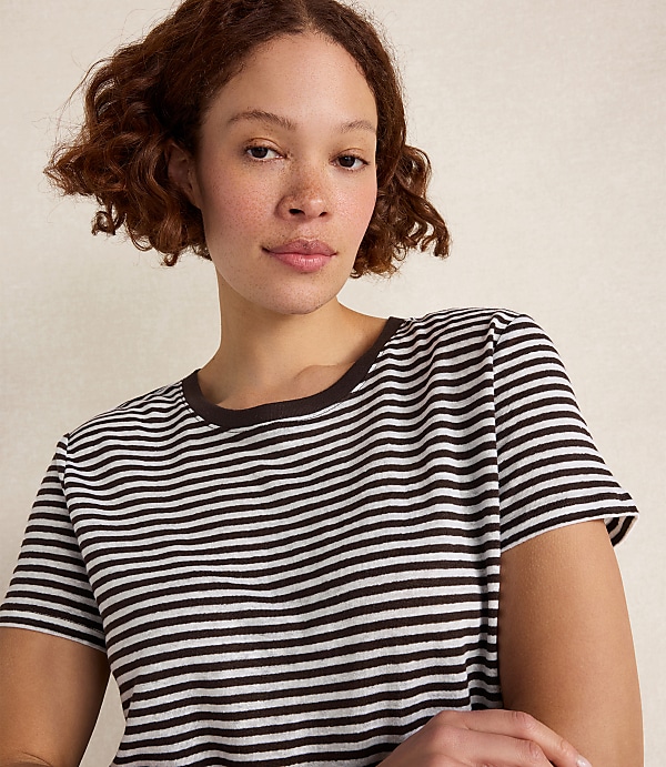 Haven Well Within Linen Striped Short Sleeve Tee