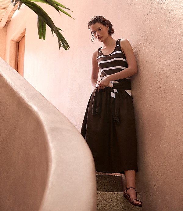 Haven Well Within Organic Cotton Stripe Midi Dress