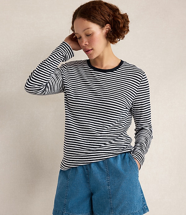 Haven Well Within Linen Striped Long Sleeve Tee