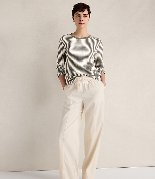 Haven Well Within Linen Striped Long Sleeve Tee