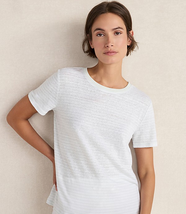 Haven Well Within Linen Striped Short Sleeve Tee