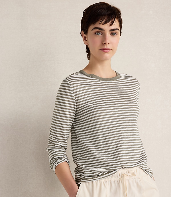 Haven Well Within Linen Striped Long Sleeve Tee