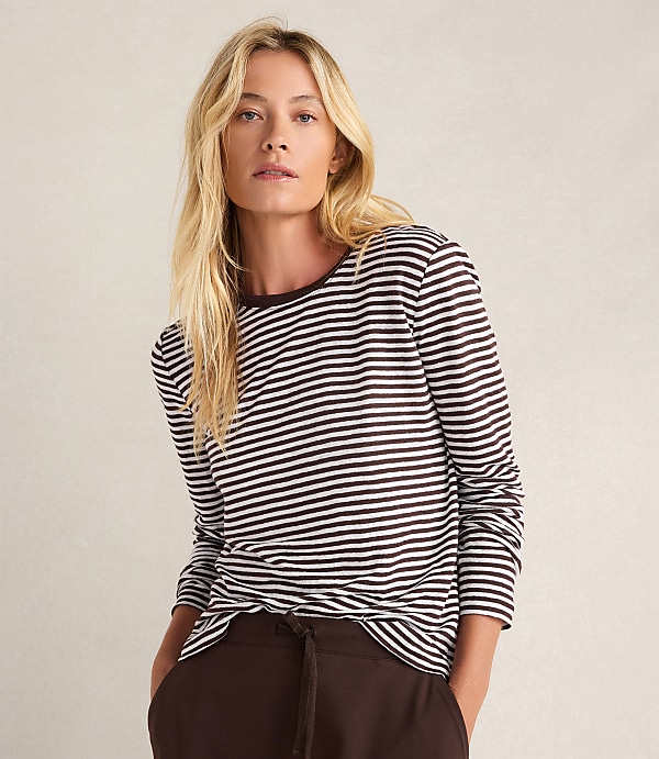Haven Well Within Linen Striped Long Sleeve Tee