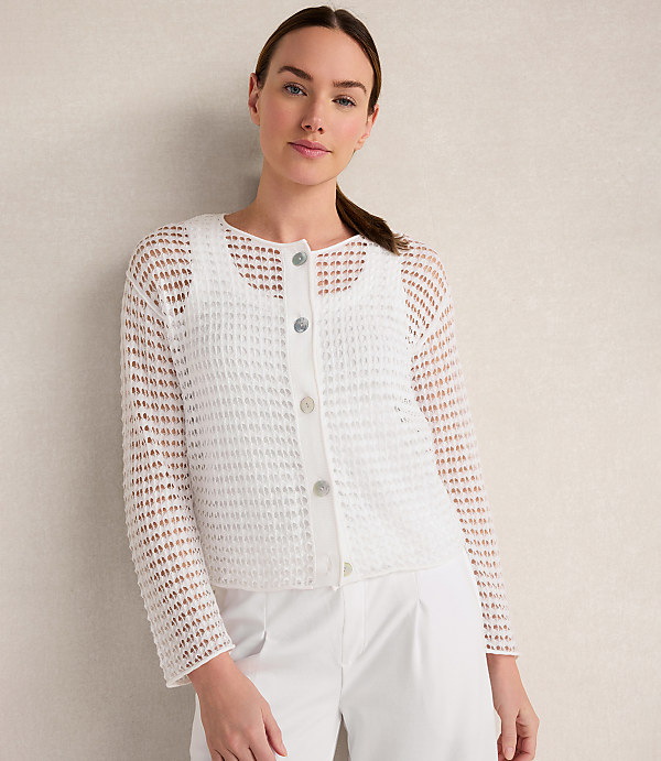 Haven Well Within Organic Cotton Pointelle Cardigan