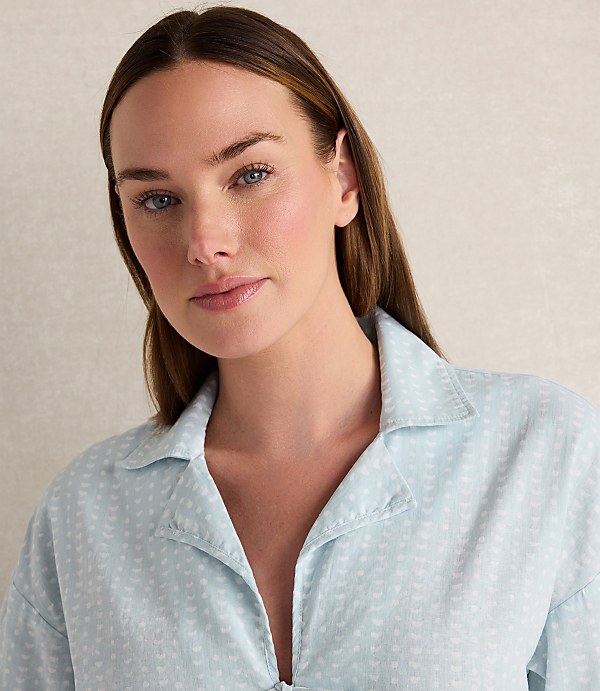 Haven Well Within Cotton Linen Faded Dot Pajama Top