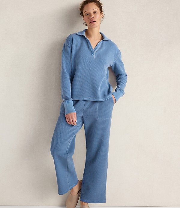 Haven Well Within Organic Cotton Waffle Straight Leg Pants