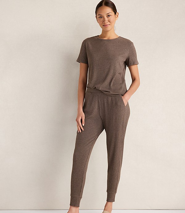 Haven Well Within Drapey Rib Knit Short Sleeve Crewneck