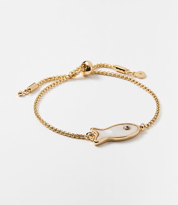 Mother Of Pearl Fish Pull Tie Bracelet