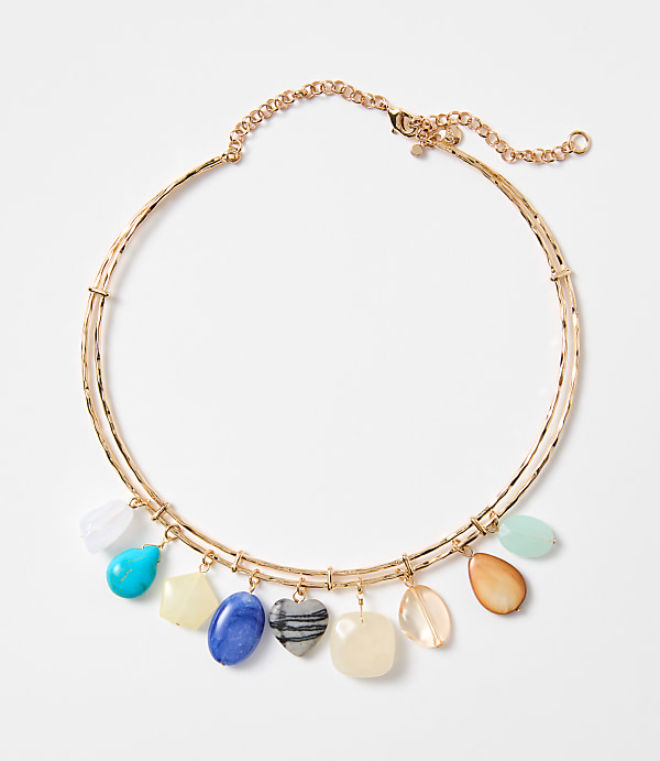 Heart Mixed Drop Collar Necklace