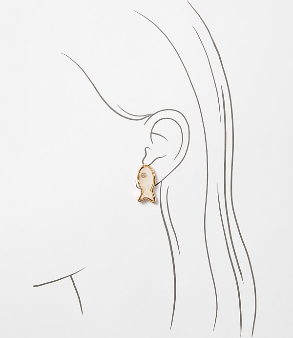 Mother Of Pearl Fish Stud Earrings