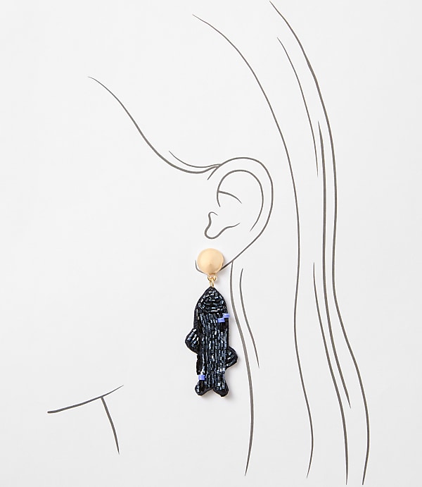 Fish Beaded Statement Earrings