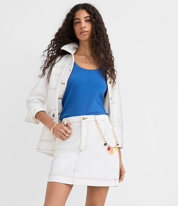 Petite Stitched Mini Pocket Skirt