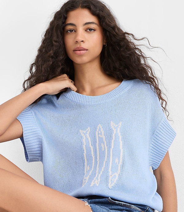 Petite Fish Wedge Sweater
