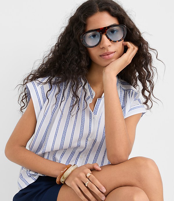 Petite Striped Everyday Dolman Shirt