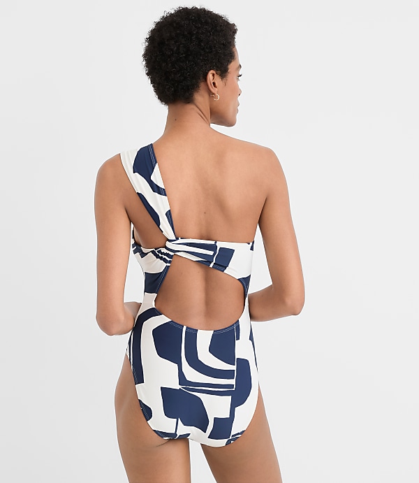 LOFT Beach Geo Ring Asymmetric One Piece Swimsuit