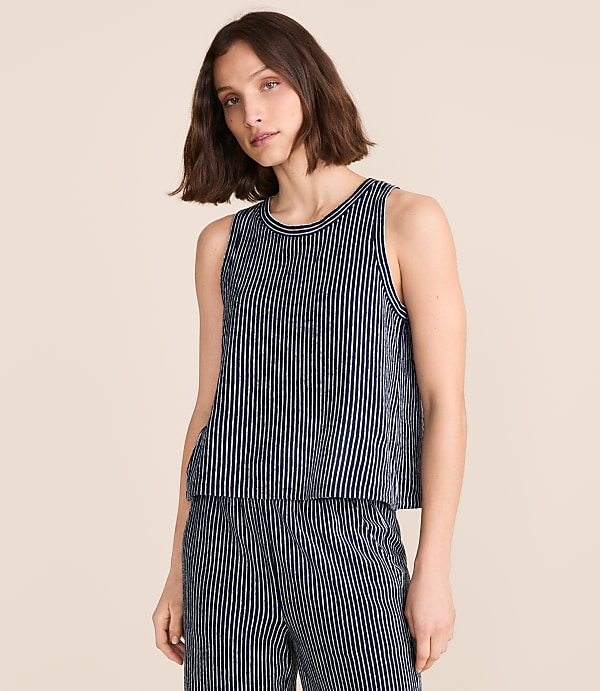 Lou & Grey Striped Open Back Tank Top