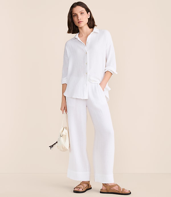 Lou & Grey Triple Cloth Wide Leg Pants