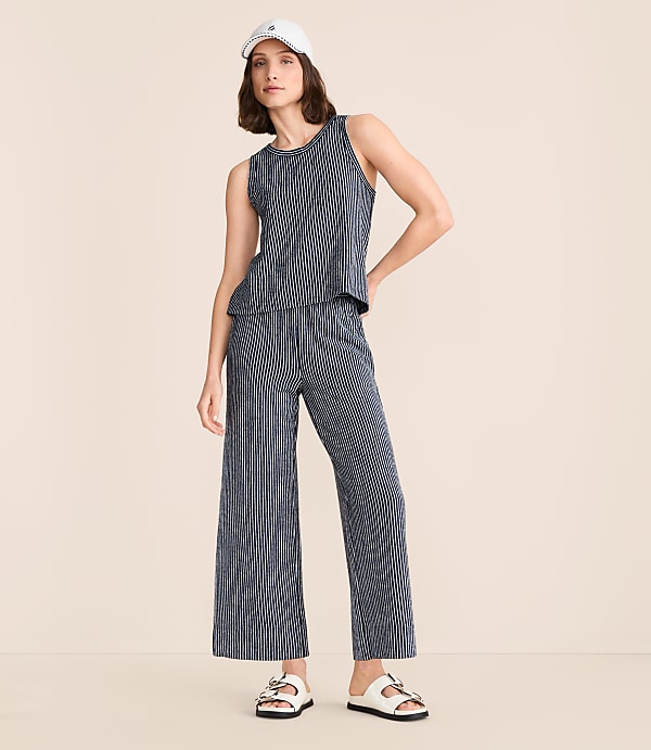 Lou & Grey Striped Wide Leg Crop Pants