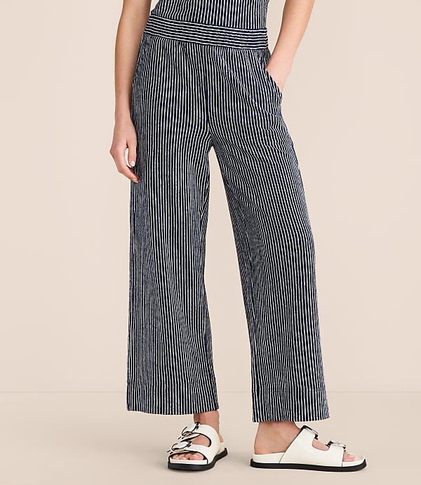 Lou & Grey Striped Wide Leg Crop Pants