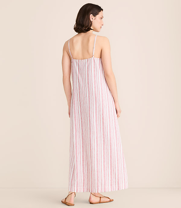Lou & Grey Striped Linen Cotton Cami Maxi Pocket Dress