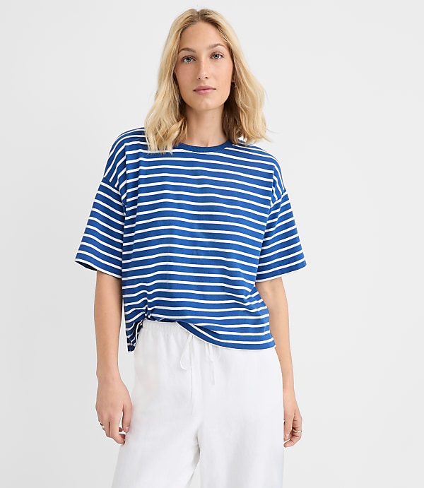 Petite Striped Jersey Modern Tee