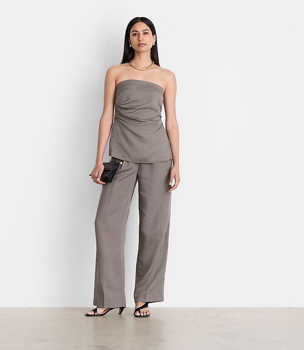 LOFT Versa Luxe Lyocell Linen Straight Pants