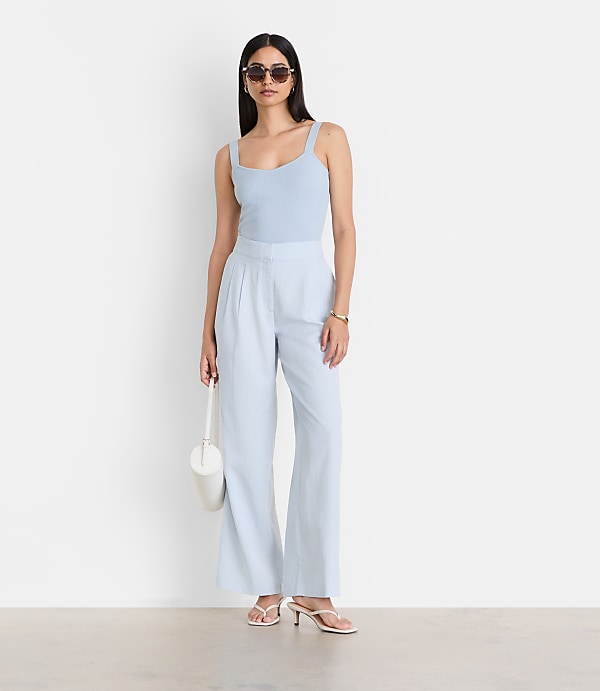 LOFT Versa Pure Spun Pleated Wide Leg Pants