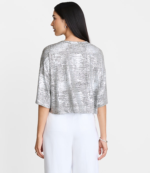 LOFT Versa Metallic Cropped Relaxed Tee