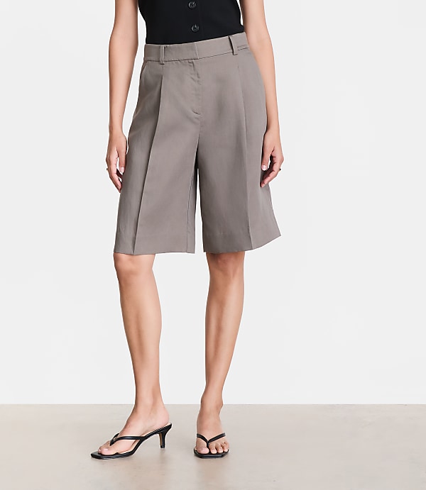 LOFT Versa Luxe Lyocell Wide Leg Bermuda Shorts