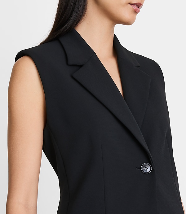 LOFT Versa Crepe Drape Sleeveless Blazer