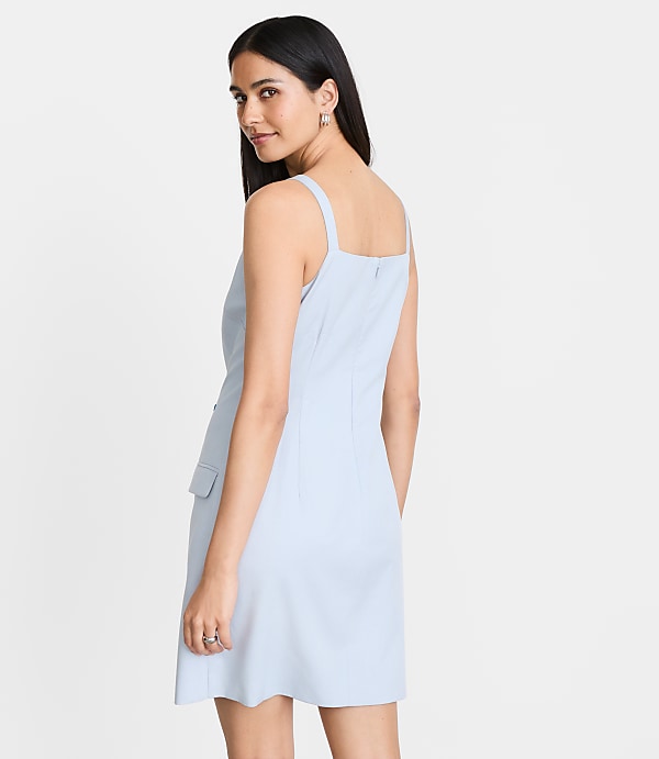 Petite LOFT Versa Pure Spun Apron Mini Pocket Dress