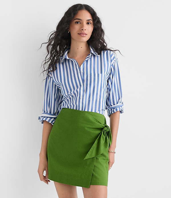 Linen Cotton Wrap Skort