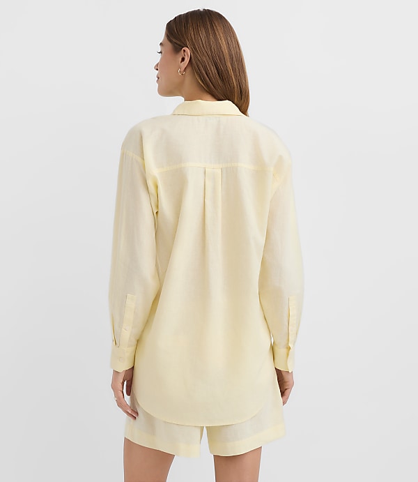 Petite Linen Cotton Everyday Oversized Pocket Shirt