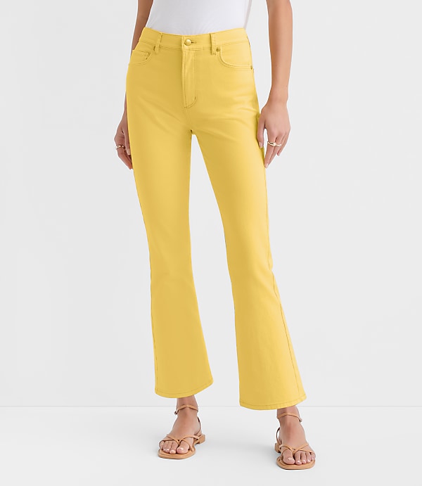 Rivete Curvy High Rise Kick Crop Jeans in Daffodil Bloom