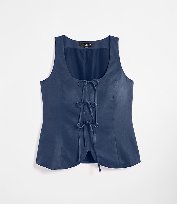 Petite LOFT Versa Pure Spun Tie Front Top