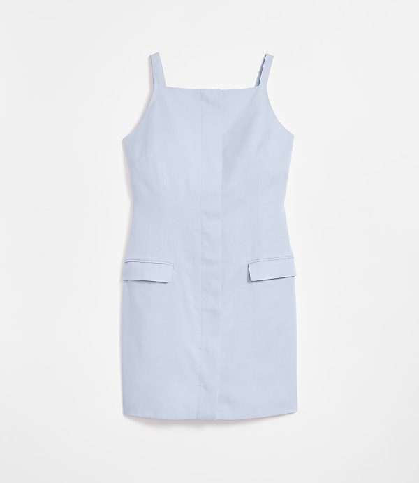 Petite LOFT Versa Pure Spun Apron Mini Pocket Dress