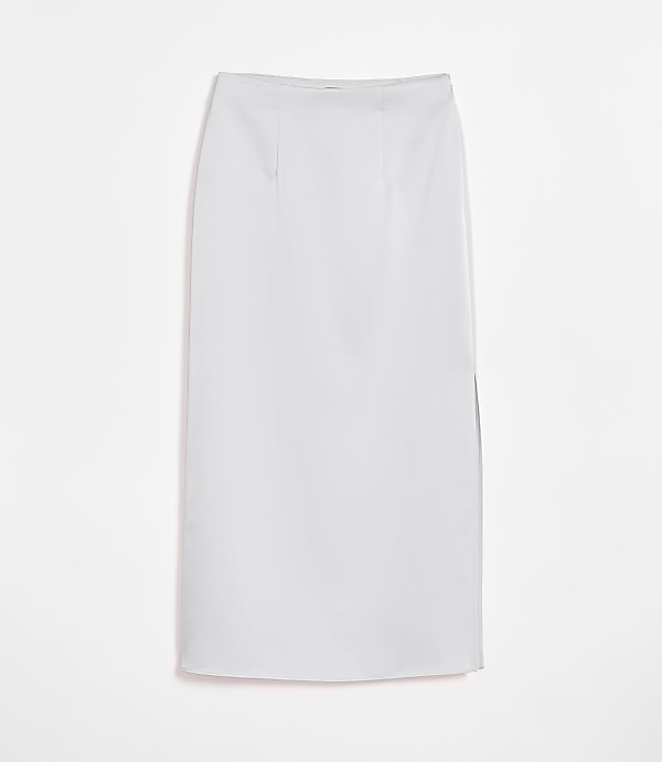 LOFT Versa Satin Column Midi Skirt