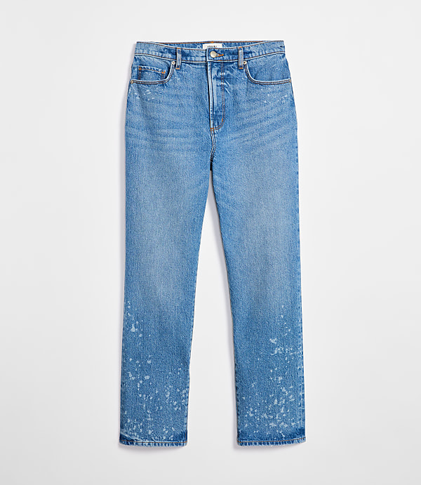 Rivete Tall Curvy High Rise Straight Jeans in Bleach Out Wash