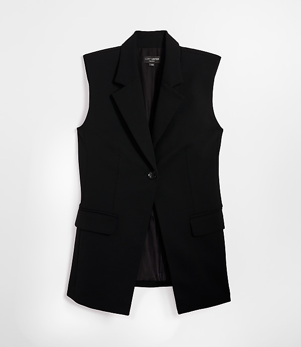 LOFT Versa Crepe Drape Sleeveless Blazer