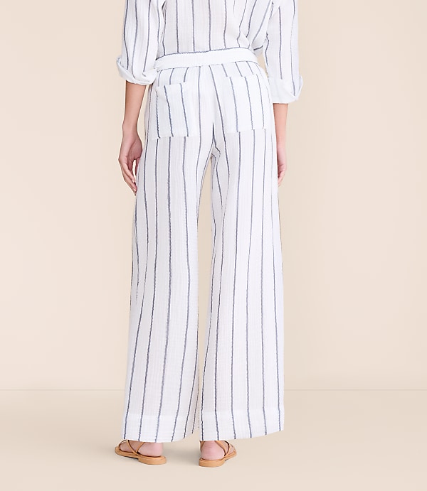 Lou & Grey Striped Triple Cloth Wide Leg Pants
