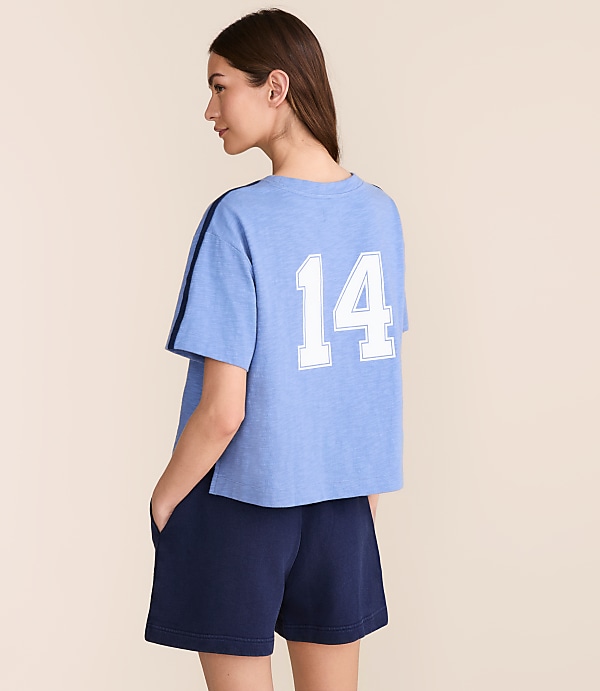 Lou & Grey Shoulder Stripe Soft Slub Logo Tee