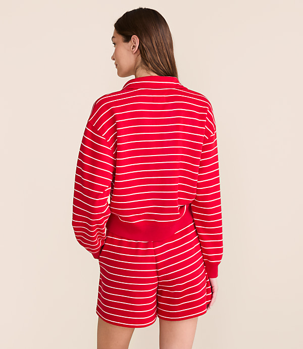 Lou & Grey Striped Terrysoft Polo Top
