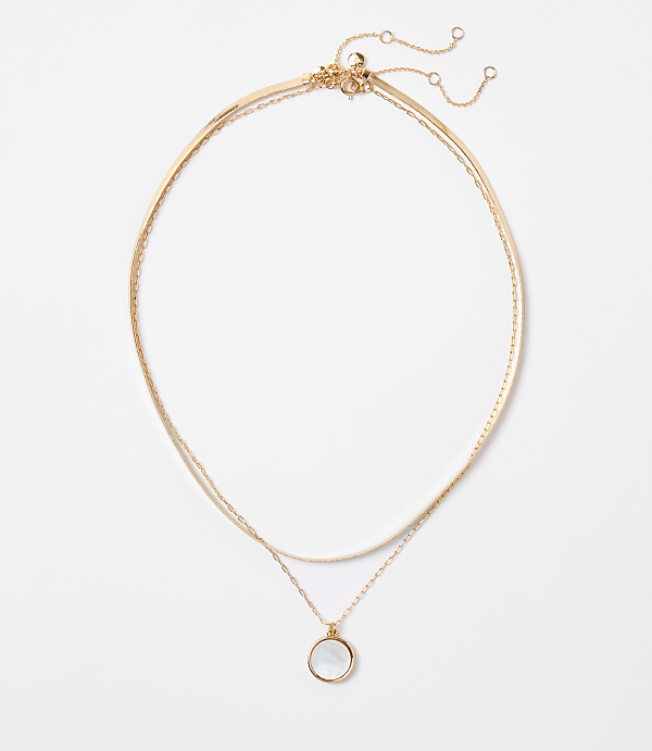 Mother Of Pearl Layered Necklace Set