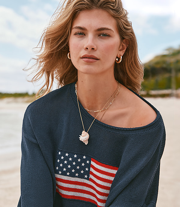 Lou & Grey American Flag Sweater