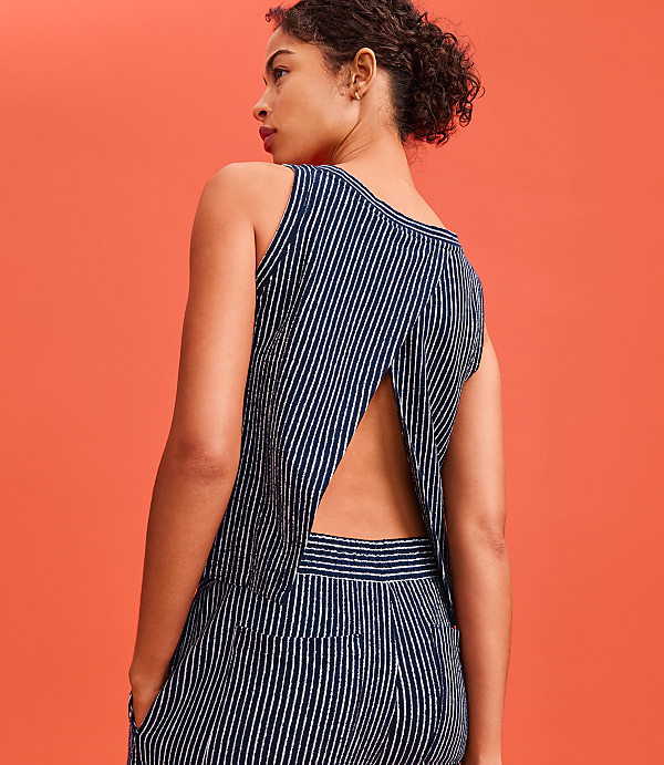 Lou & Grey Striped Open Back Tank Top