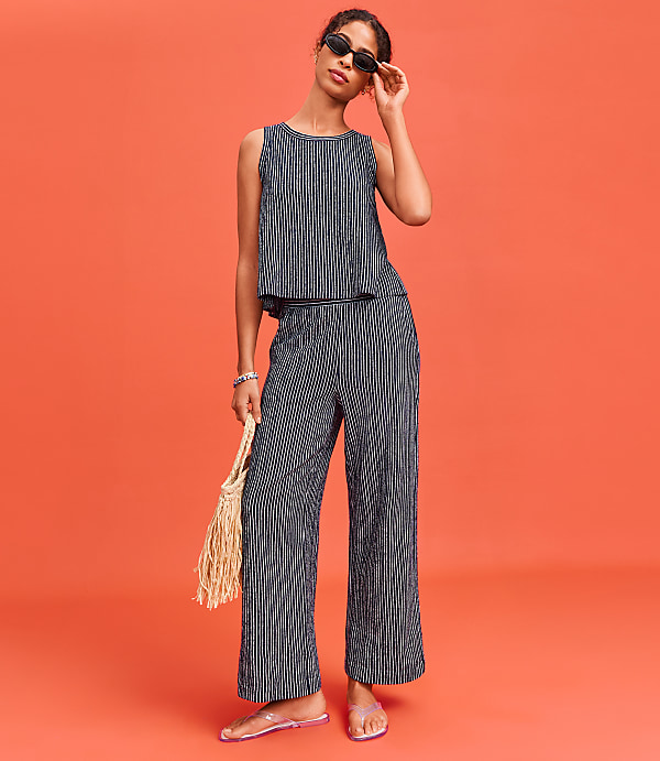 Lou & Grey Striped Wide Leg Crop Pants